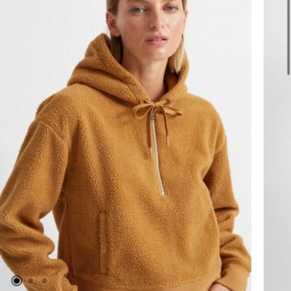 Club Monaco Teddy Quarter-Zip Shearling Hoodie Medium $170 - Picture 6 of 6